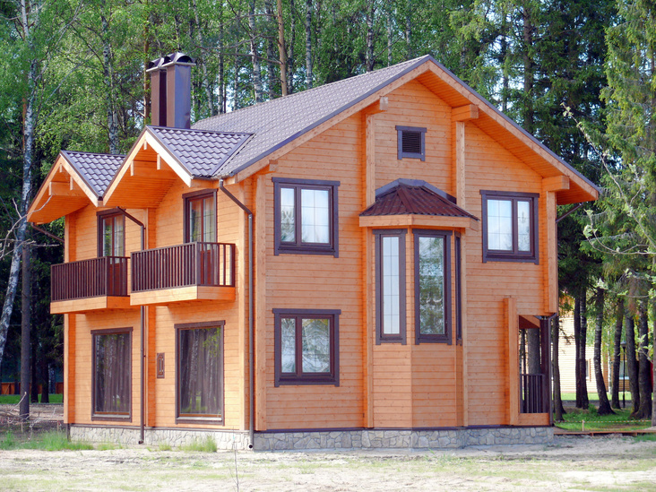 Wooden cottage in the forest